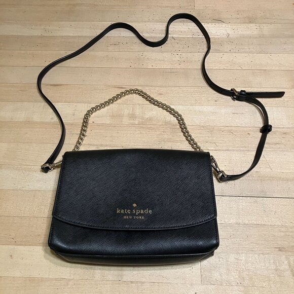 kate spade Handbags - Kate Spade Womens Carson Saffiano Leather Crossbody Bag Size Medium Black AN EXC